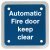 Automatic Fire Door Keep Clear Door Sign - Square - 90 x 90mm - Satin Stainless Steel