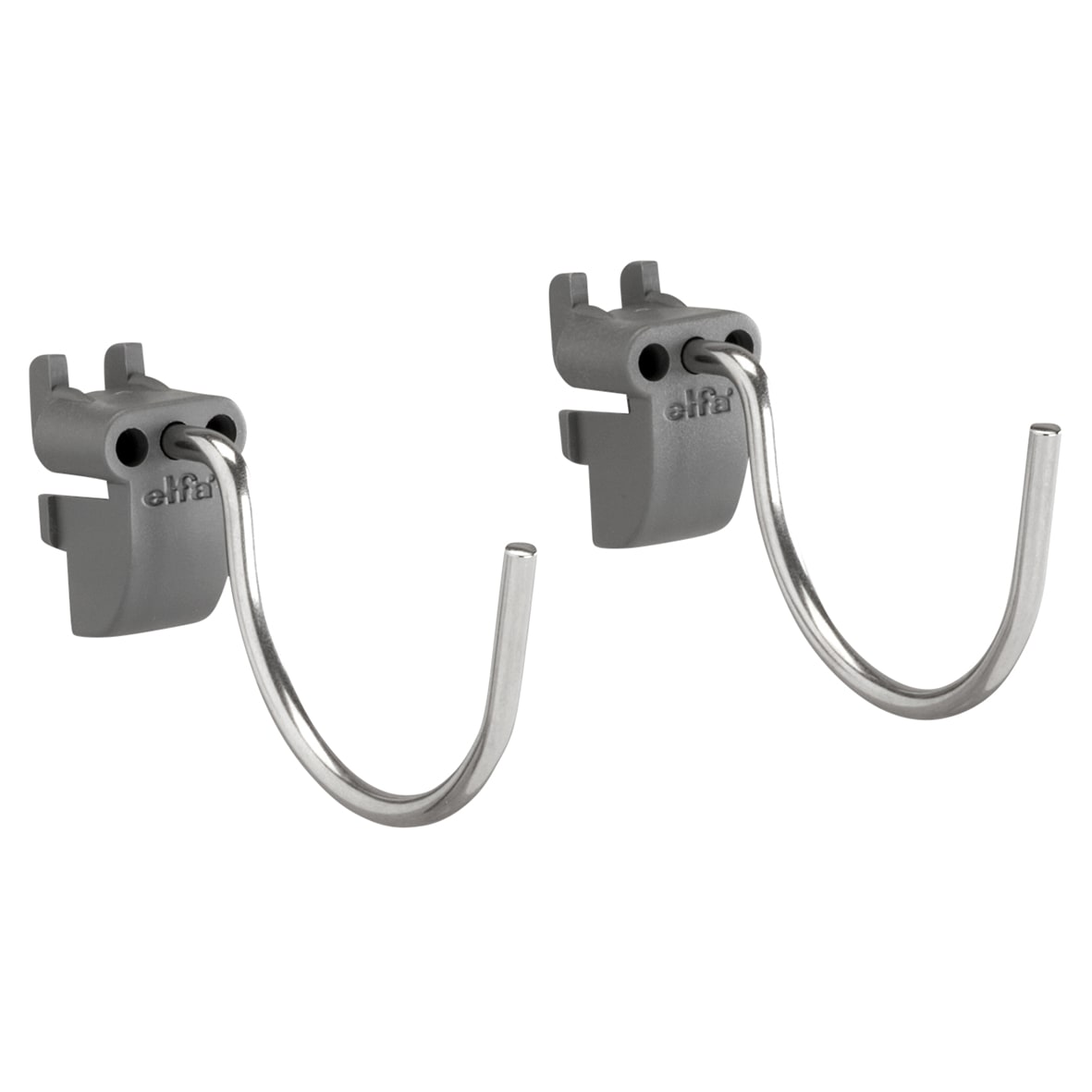 Garage Storage Top Track System - Small Round Hook for Storing Board - Grey - Pack of 2