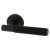 Matt Black Reeded Door Handles on Round Rose - Lily Range