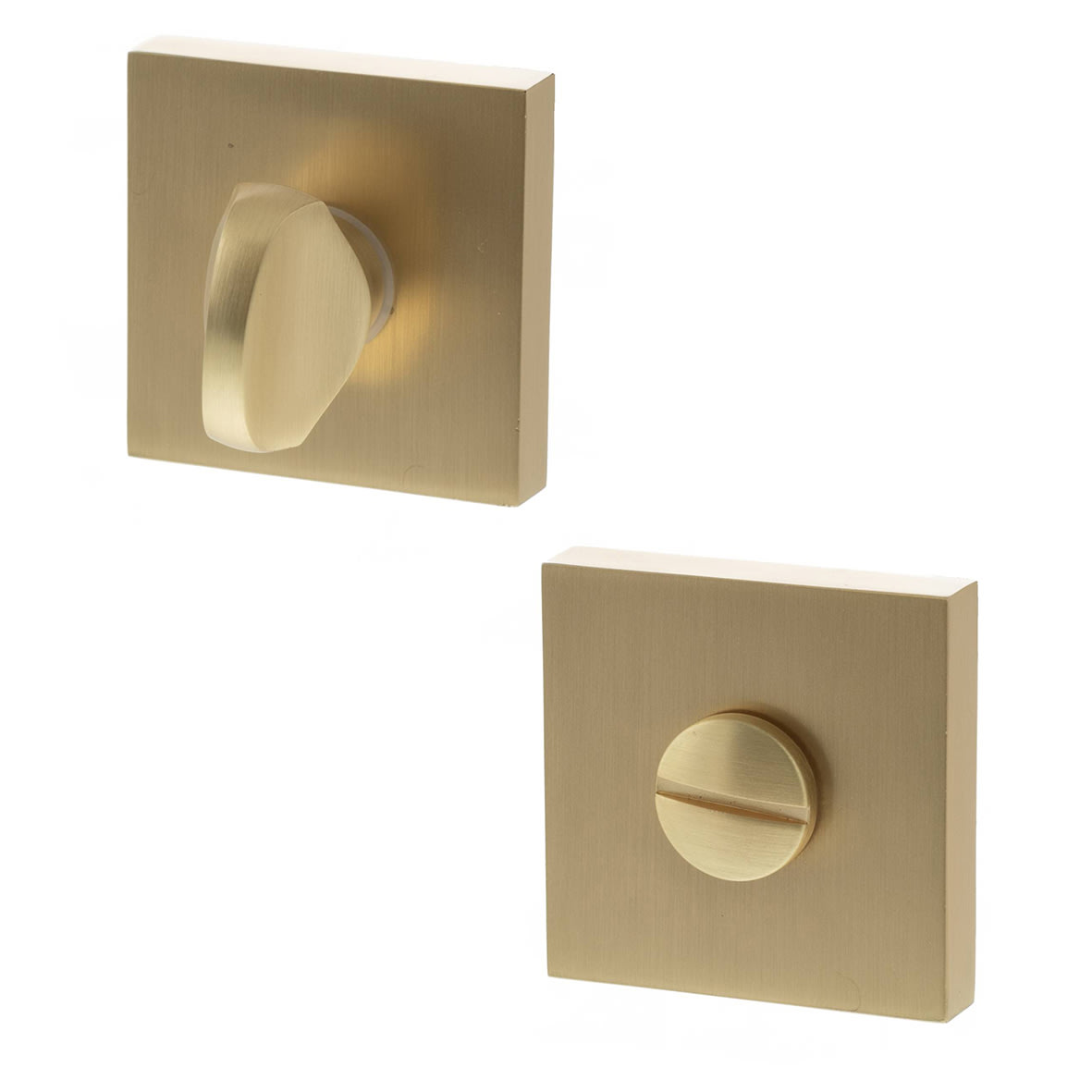 Status Square Bathroom Turn and Release - 50.5mm Diameter - Satin Brass