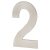 100mm Concealed Screw Fix Door Numeral - 2 - Satin Stainless Steel