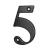 79mm Screw Fix Door Numeral - 5 - Black