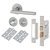 Satin Chrome Bathroom Lock Door Handles on Rose Pack - Sophia Range