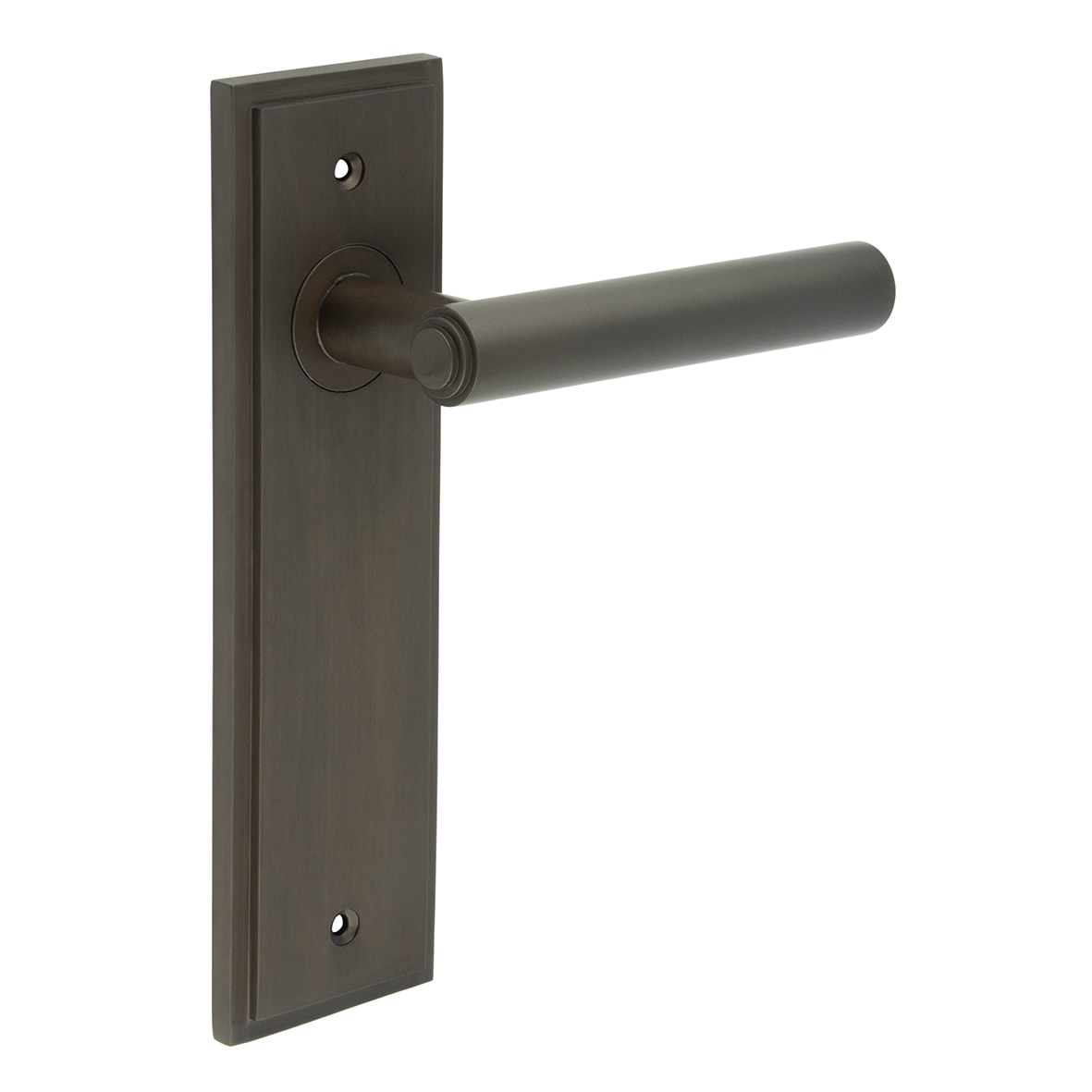 Dark Bronze Fire Rated Latch Door Handles - Richmond - 200 x 55mm