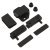 Magnetic Glass Door Touch Latch with Counter Piece and Pivot Hinges - 41 x 31 x 16mm - Black
