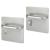 Satin Aluminium 20mm Return to Door Bathroom Door Handles - 160 x 160mm - LH