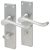 Satin Chrome Victorian Scroll Bathroom Door Handles - 155 x 42mm