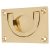 Flush Chest Drawer Cabinet Pull Handle - 75 x 45mm - Polished Brass