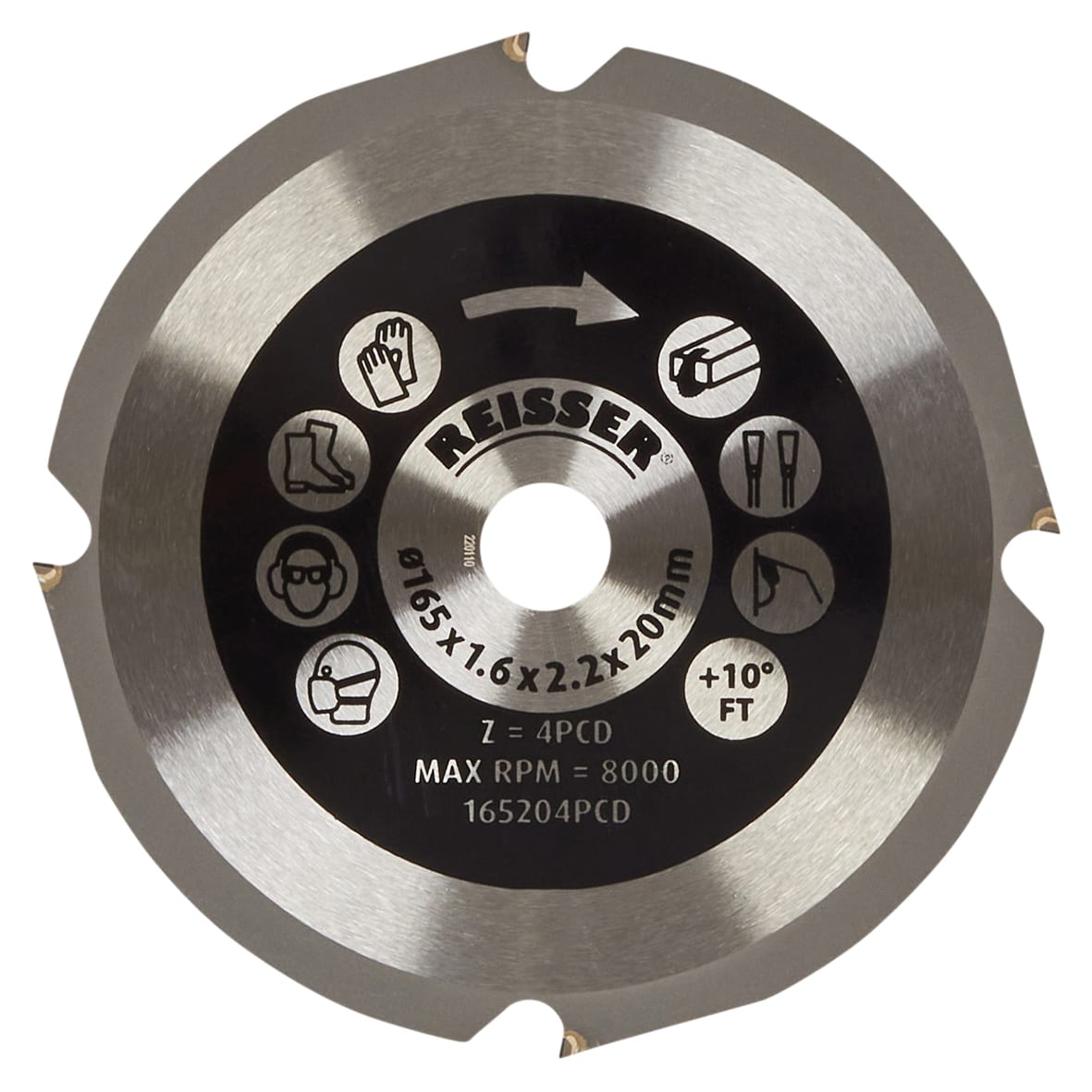 PCD Circular Saw Blade - 165 x 20mm - 4T - Fibre Cement