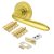 Marcus Polished Brass Latch Door Handles on Rose Pack - Sutton Range
