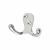 Solid Brass Double Coat Hook - 70 x 43mm - Polished Chrome