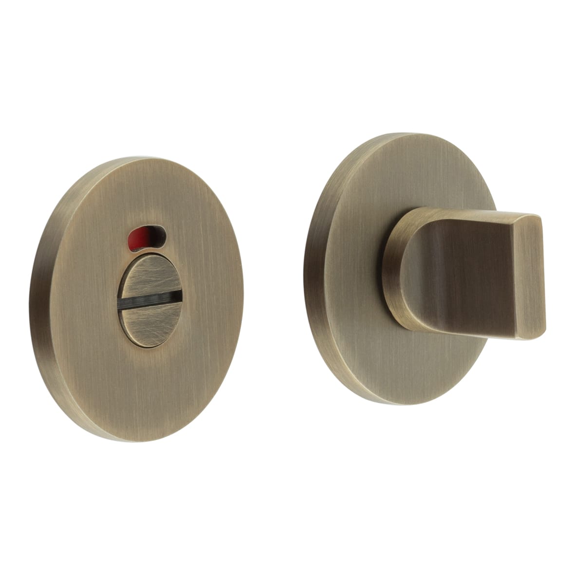 Bathroom Turn & Release with Indicator - 54mm Diameter - Antique Brass