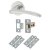 Satin Chrome Latch Door Handles on Rose Pack - Eloise Range