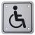 Disabled Square Toilet Door Sign - 95 x 95mm - Satin Stainless Steel