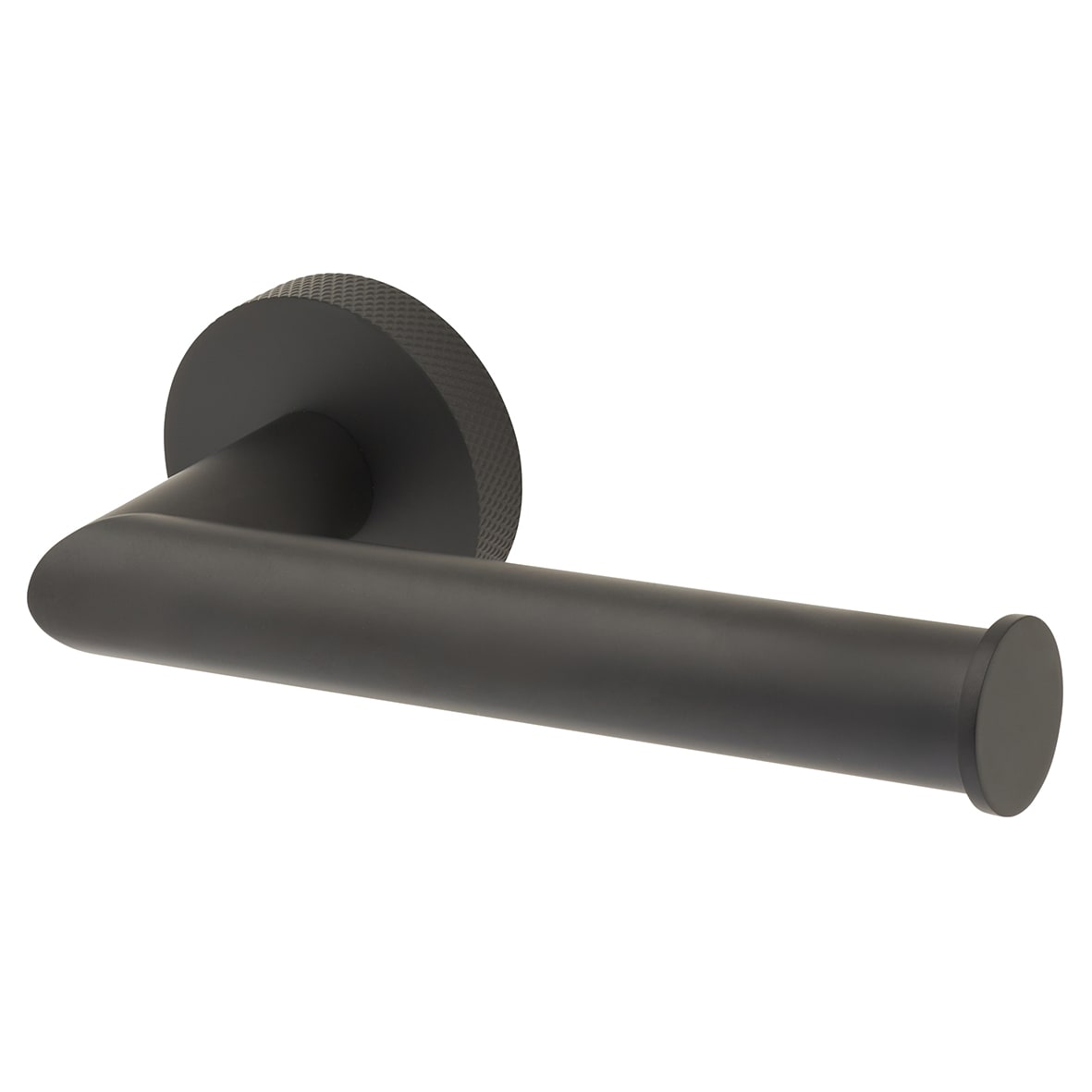 Knurled Toilet Roll Holder - 140 x 65 x 57mm - Matt Black