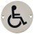 Disabled Toilet Door Sign - 75mm Diameter - Polished Stainless Steel