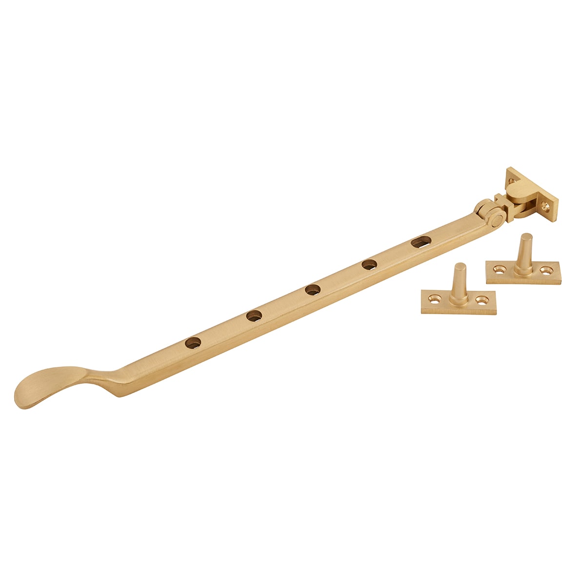 Victorian Casement Window Stay - 12"/300mm Length - Satin Brass
