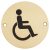 Disabled Toilet Door Sign - 75mm Diameter - Satin Brass