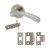 Polished Chrome/Satin Nickel Privacy Door Handles on Round Rose - Ventura Range
