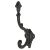 Single Hat & Coat Hook - 180mm Height - Antique Black Iron