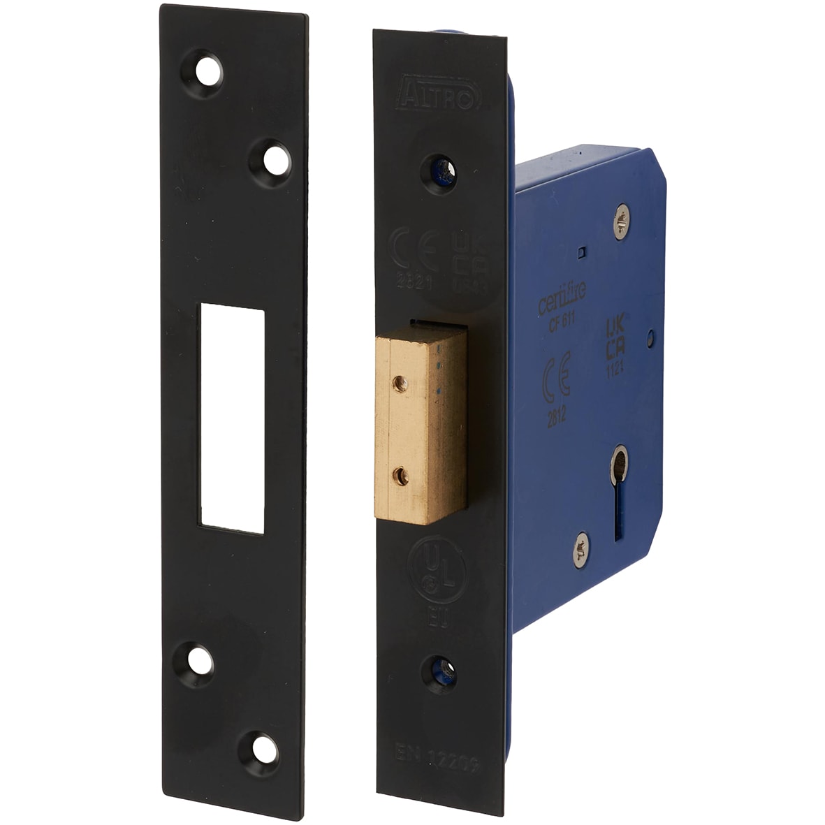 Architectural 5 Lever Deadlock - 78mm Case - 57mm Backset - Radius - Matt Black