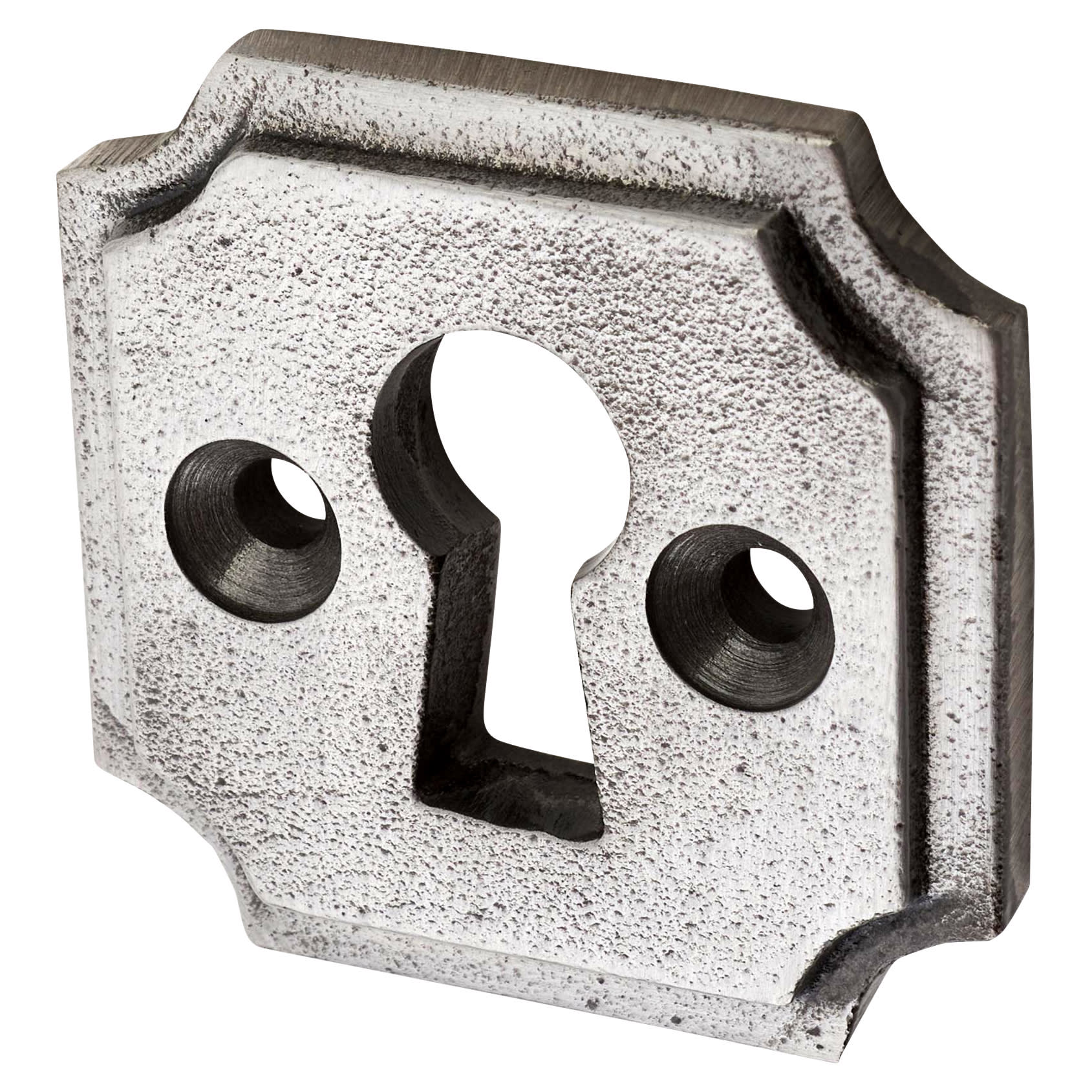 Escutcheon - 40mm Diameter - Keyhole - Polished Iron