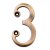 Marcus 76mm Screw Fix Door Numeral - 3 - Antique Brass