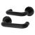 Ebony Black Nylon Steel Core Safety Door Handle on Rose - Paris Range