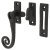 Curly Tail Mortice & Hook Plate Casement Window Fastener - Reversible - Antique Black