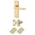 Polished Brass Victorian Straight Latch Door Handles Pack