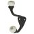 Single Hat & Coat Hook - 140 x 80mm - Black Iron & Porcelain