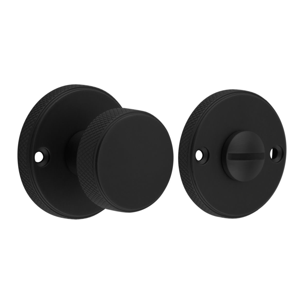 Westbourne Knurled Bathroom Turn & Release - 40mm Diameter - Matt Black