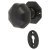 Antique Black Iron Octagonal Mortice Door Knob with Escutcheon - 55mm Rose Diameter