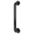 Ebony Black Nylon D-Bar Door Pull Handle on Rose - Screw Fix - 425mm c/c
