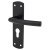 Matt Black Arched Euro Lock Door Handles - 172 x 44mm