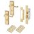 Polished Brass Georgian Rope Edge Scroll Bathroom Lock Door Handles Pack