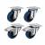 Heavy Duty Castor - 2 x Swivel, 2 x Swivel Braked - 400kg Max - 100mm Dia - Blue - Pack of 4
