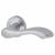 Satin Chrome Scroll Door Handles on Round Rose - Scarlett Range