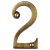 Marcus 76mm Screw Fix Door Numeral - 2 - Antique Brass