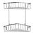 Wirework Large Corner Shower Basket - Two Tier - 305 x 275 x 165mm - Mild Steel