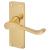 Polished Brass Victorian Scroll Latch Door Handles - Short Plate - 118 x 42mm