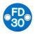Fire Door Sign - Drilled - 25mm Diameter - Rigid Plastic - Blue