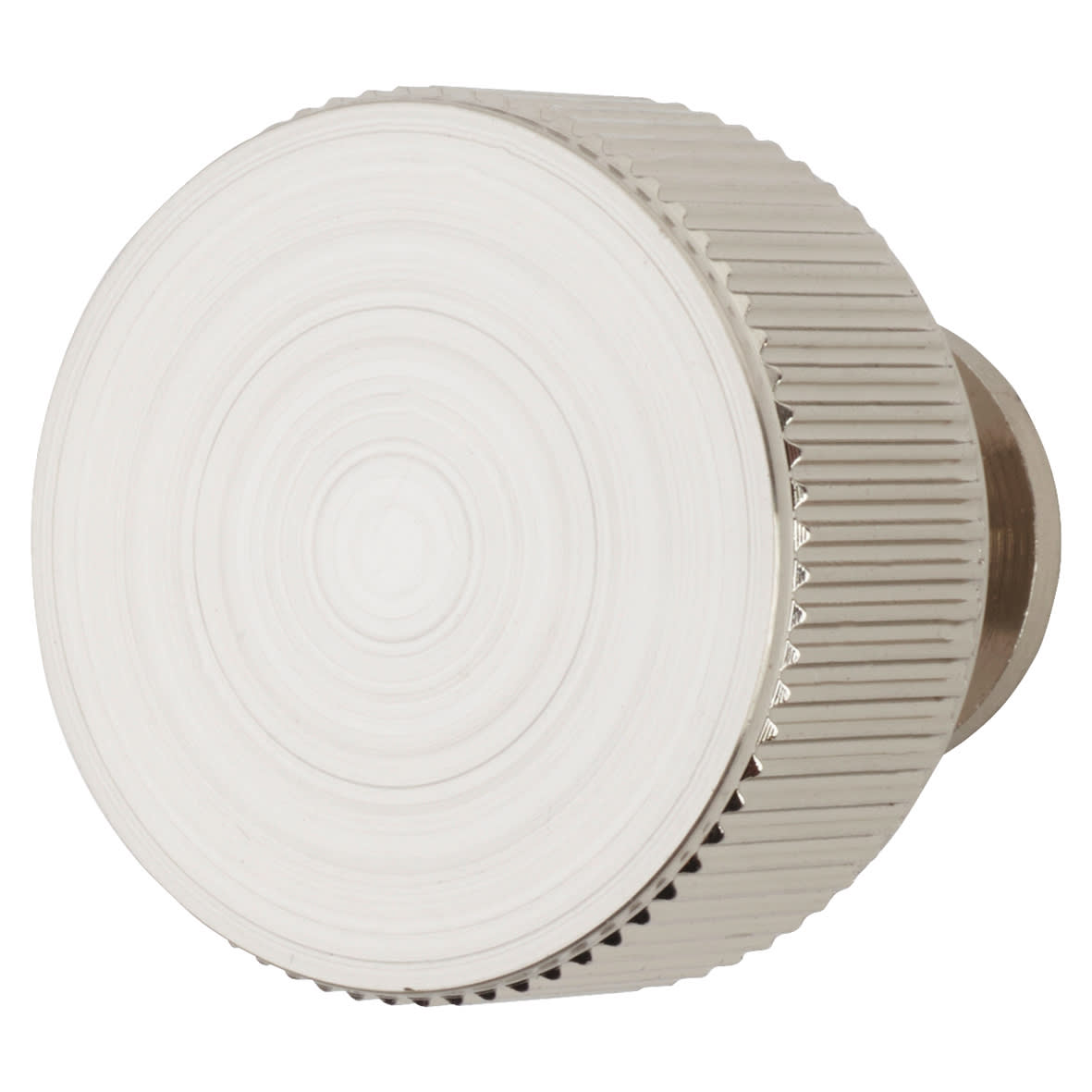 Lines Radio Round Cabinet Knob - 35mm Diameter - Satin Nickel