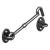 Medium Duty Cabin Hook & Eye - 200mm Length - Black Powder Coated