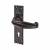 Metalized Antique Black Iron Tudor Keyhole Lock Door Handles - 152 x 38mm