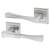 Satin Chrome Twist Door Handles on Square Rose - Spirit Range