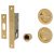 Round Flush Privacy Handle Set with Lock - Satin Brass