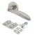 Satin Nickel Latch Door Handles on Rose Pack - Morgan Range