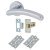 Polished Chrome Latch Door Handles on Rose Pack - Carina Range