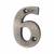 78mm Screw Fix Door Numeral - 6 - Pewter